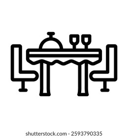 Table Settings line icon, vector, pixel perfect, illustrator file 
