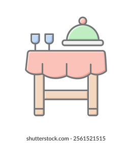 Table Settings lineal color icon , vector, pixel perfect, illustrator file