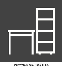 Table, shelf, wooden icon vector image.Can also be used for furniture design. Suitable for mobile apps, web apps and print media.