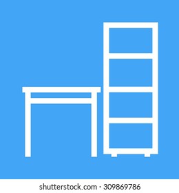 Table, shelf, wooden icon vector image.Can also be used for furniture design. Suitable for mobile apps, web apps and print media.