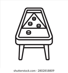 Table shuffleboard outline icon vector.