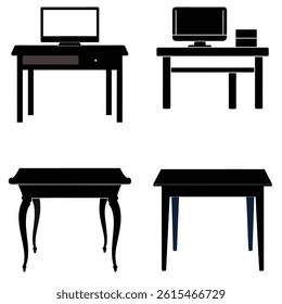 table silhouette bundle art and illustration