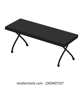 Table silhouette icon with perspective view