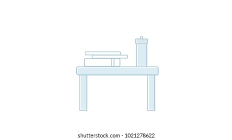 Table silhouette isolated vector illustration