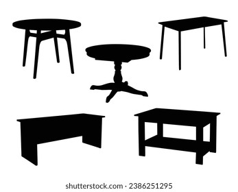 Table silhouette on white background