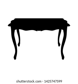 Table Silhouette. Simple Black Design. Vector Illustration.