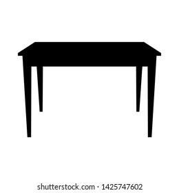 Table Silhouette. Simple Black Design. Vector Illustration.