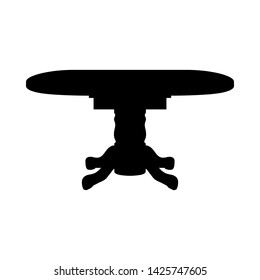 Silhouette de mesa. Diseño negro simple. Ilustración vectorial.