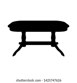 Silhouette de mesa. Diseño negro simple. Ilustración vectorial.