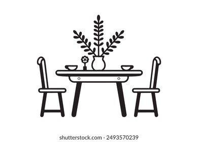 diseño de Arte vectorial de silueta de mesa 