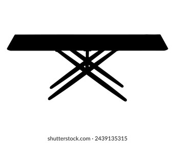 Table silhouette vector art white background