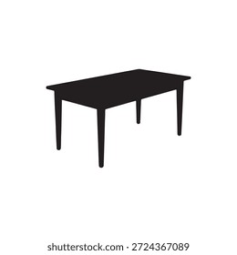 Diseño de ilustración plana de Vector de silueta de mesa sobre fondo blanco