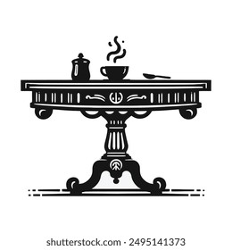Table silhouette vector illustration art