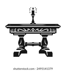 Tischsilhouette Vektorillustration Art