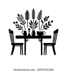 Table silhouette vector illustration art