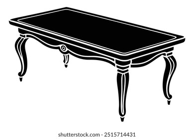 Tabelle Silhouette-Vektorgrafik .Dies ist eine editierbare und druckbare Vektor eps-Datei.