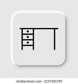 Table simple icon vector. Flat desing. Neumorphism design.ai