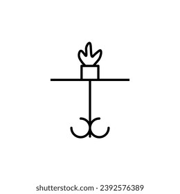 Table Simple Outline Symbol for Web Sites. Suitable for books, stores, shops. Editable stroke in minimalistic outline style. Symbol for design 