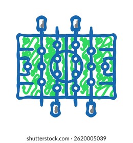 Tisch Fußballbrett Doodle Symbol Skizze Vektor. Tischfußballfeld. einzelne Symbolgrafik