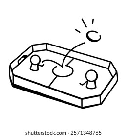 Table soccer game icon in doodle style 
