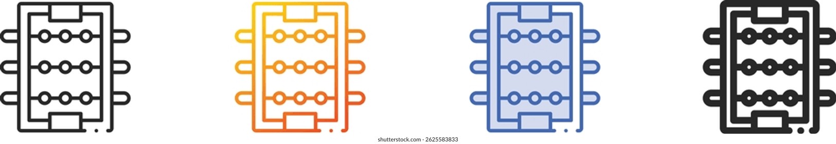 table soccer icon.Thin Linear, Gradient, Blue Stroke and bold Style Design Isolated On White Background