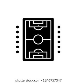 Table soccer play black icon, vector sign on isolated background. Table soccer play concept symbol, illustration 
