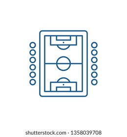 Table soccer play line icon concept. Table soccer play flat  vector symbol, sign, outline illustration.