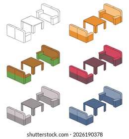 Juego de mesa y sofá 6 colores