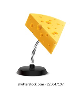 Table souvenir in form of cheese piece on spring