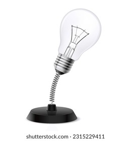 Table souvenir in form of light bulb on spring