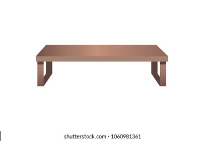 Table of squared shape made of wooden material perfect item for interior design and interior decor squared table vector illustration isolated on white