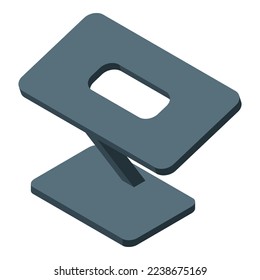 Table stand icon isometric vector. Laptop desk. Portable workspace