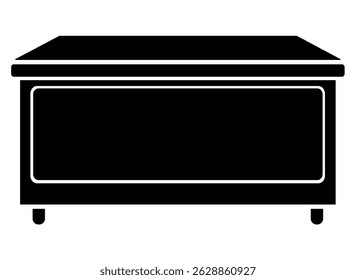 Estêncil de tabela. Escritório de madeira clássico - imagem de silhueta vetorial para logotipo, pictograma ou estêncil. Mesa do escritório
