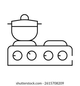 table stoves line icon vector. table stoves sign. isolated contour symbol black illustration