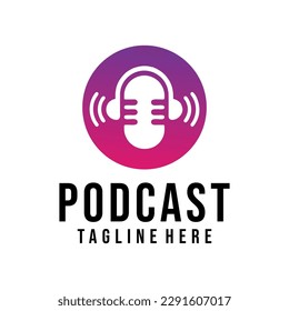 Table studio microphone icon. Broadcast sign. Podcast emblem design. Vector Radio mic illustration