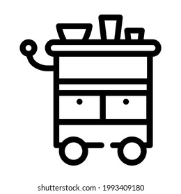 table stylist line icon vector. table stylist sign. isolated contour symbol black illustration