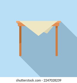 Table surface icon flat vector. Wood furniture. Plastic object