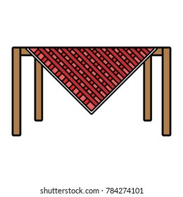table with tablecloth