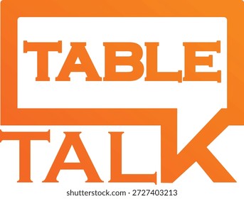 Diseño del icono de Table Talk. Diseño de logo de comunicación. Icono de cuadro de diálogo Imágenes vectoriales
