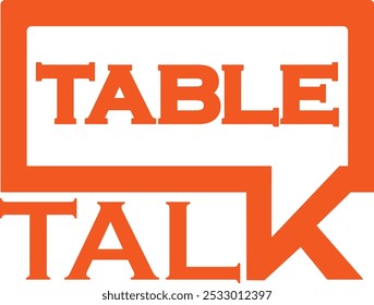 Design do logotipo Table Talk. Design do logotipo do diálogo. Design de ícone de bate-papo. Premium vetores Tabela falar logo vetores royalty