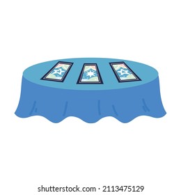 table with tarot cards divination