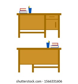 table teacher for study at school vector ilustration