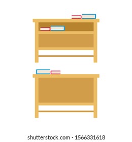 table teacher for study at school vector ilustration