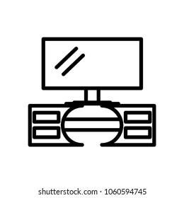 table and television flat icon vector illustration eps10