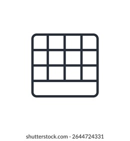 table  template icon. vector.Editable stroke.linear style sign for use web design,logo.Symbol illustration.