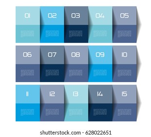 Table template, schedule, 3D,business or brochure table. Minimalistic style. Step by step.