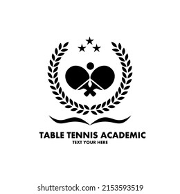 table tennis  academic logo template illustration