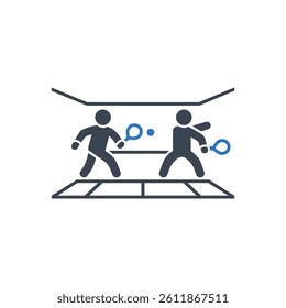 Table Tennis Action Icon On White Background