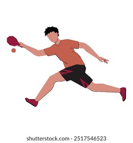 Table tennis athlete vector character with prosthetic hand