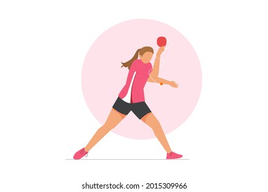 Table Tennis Athlete Vector Illustration. Olympics Sport.